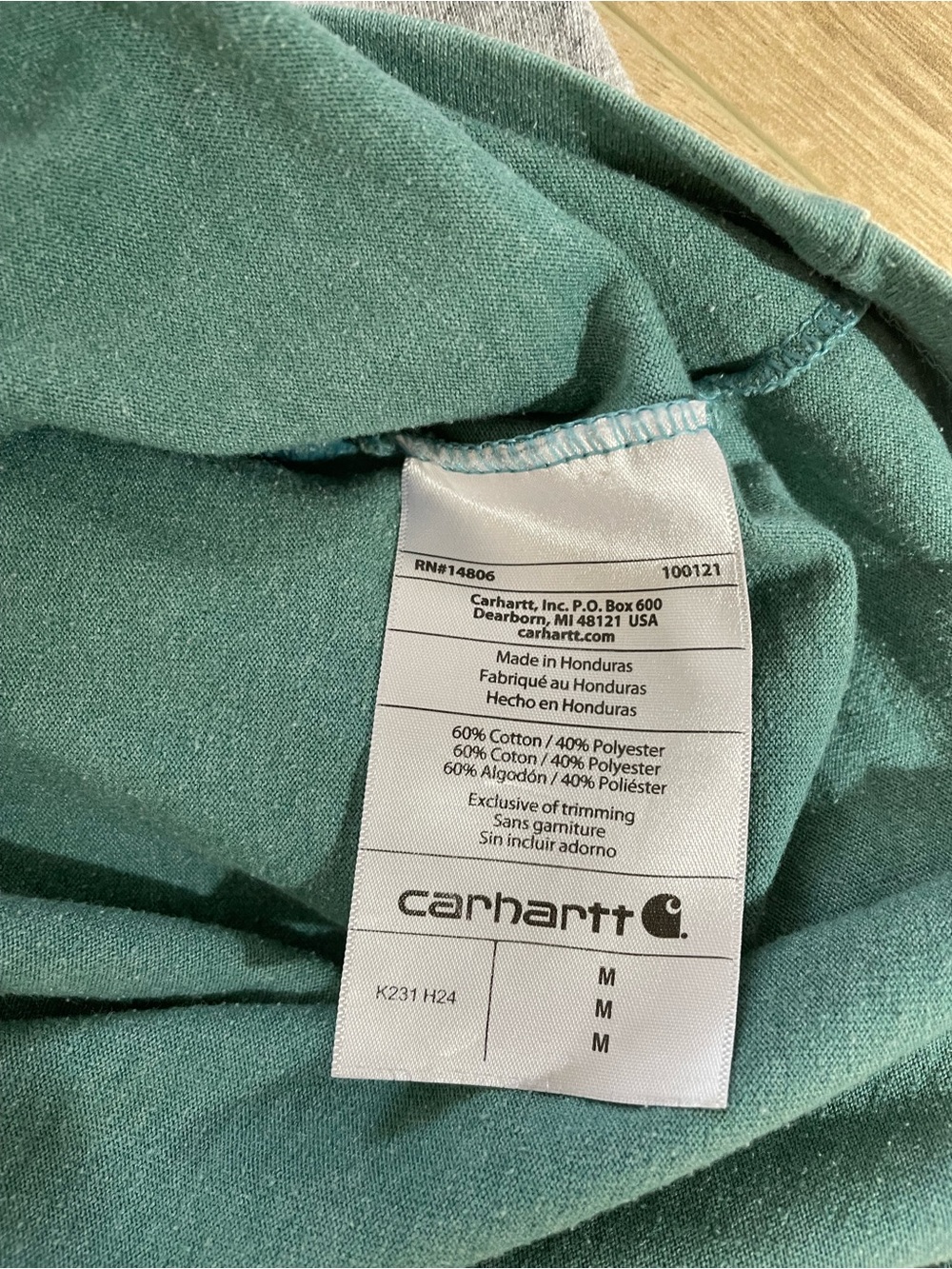 Bundle pair lot two Carhartt heavyweight tee long short sleeve pocket both M - Picture 5 of 5